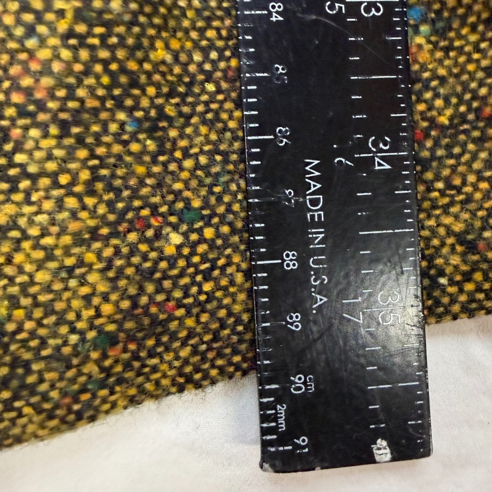 Monocracy Wool Blend Tweed Vest Mustard Yellow Faux Leather Collar Small MJC8002 - Picture 4 of 11